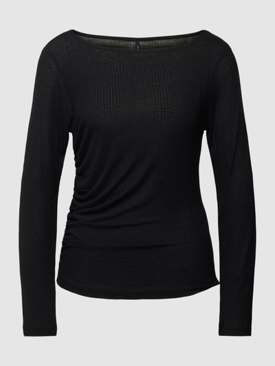 Only Blusenshirt aus Viskose mit Raffungen Modell 'HENRIETTE' Black 1