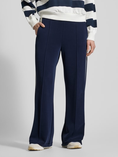 Rich & Royal Straight leg stoffen broek met galonstrepen Marineblauw - 4