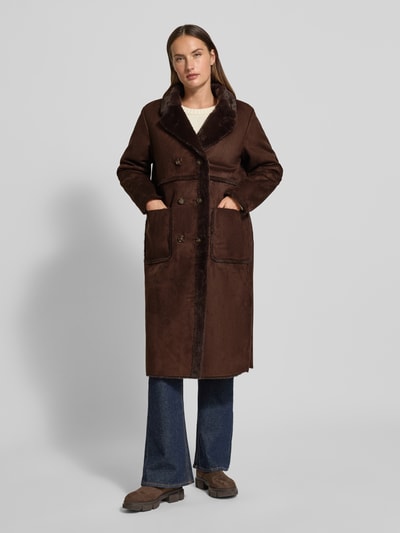 FREE/QUENT Mantel in Leder-Optik Modell 'LAMSE' Dunkelbraun 4