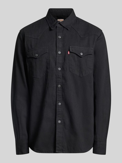Produktfoto, czarna koszula jeansowa o kroju regular fit z bawełny, model 'BARSTOW WESTERN STANDARD' od Levi's®, męska koszula jeansowa