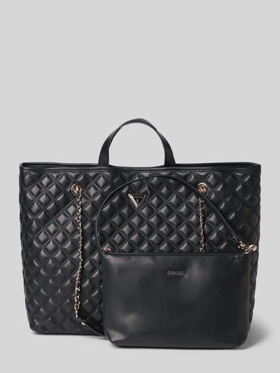 Guess Torba shopper z detalem z logo model ‘GIULLY II LARGE’ Czarny 2