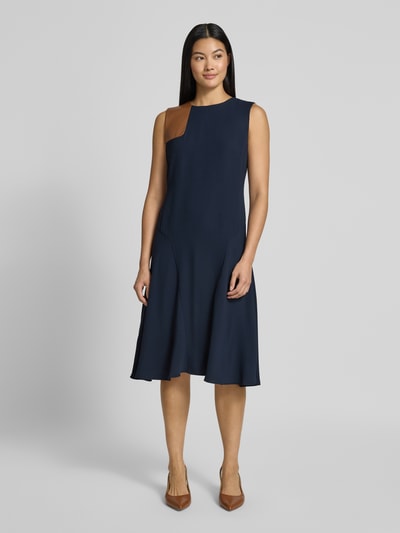 Lauren Ralph Lauren Knielanges Kleid mit Rundhalsausschnitt Modell 'MIAMEN' Marine 4