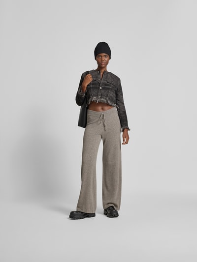 Diesel Cropped Jeansjacke mit Brusttaschen Dunkelgrau 1