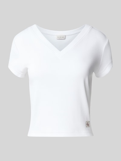 Calvin Klein Jeans T-shirt z detalem z logo Biały 2