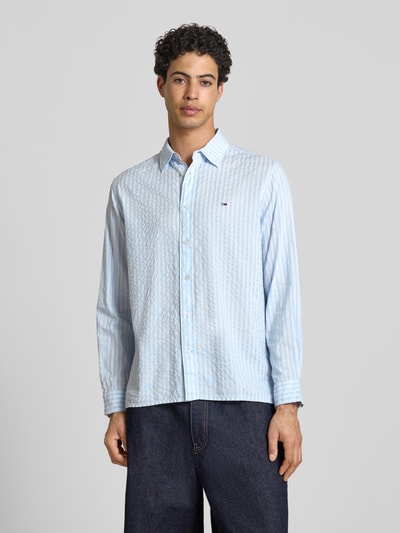 Tommy Jeans Relaxed Fit Freizeithemd aus Baumwoll-Modal-Mix Hellblau 4