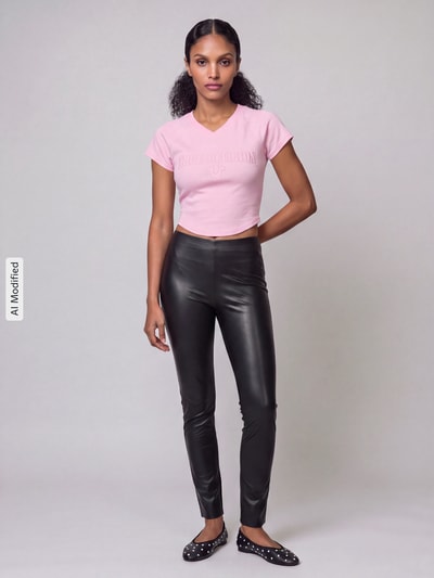 TRUE RELIGION Top crop o kroju slim fit z mieszanka bawełny model 'ribbed baby' Różowy 1