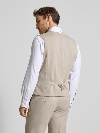 MCNEAL Slim Fit Weste mit Kleinstruktur Beige 5