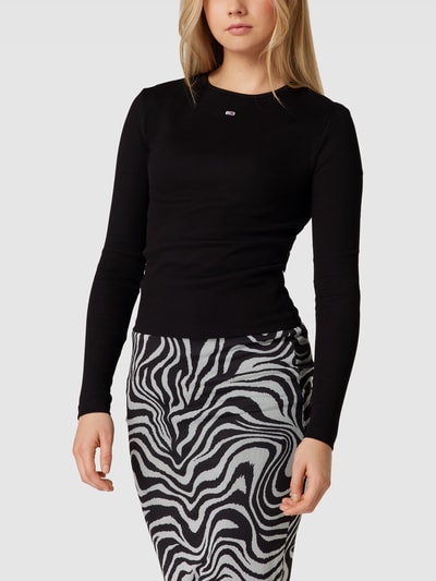 Tommy Jeans Longsleeve in Ripp-Optik Modell 'BABY' Schwarz 4