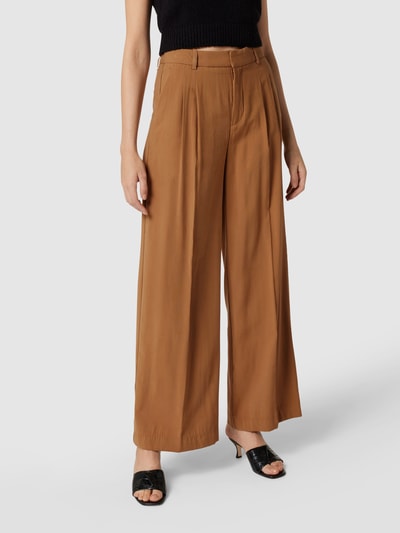 Mango Stoffhose mit Bundfalten Dunkelbraun 4