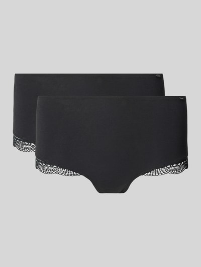 Skiny Pants mit Häkelspitze im 2er-Pack Modell 'Classic Cotton' Black 1