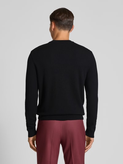 SELECTED HOMME Regular fit gebreide pullover van zuivere merinowol, model 'TRAY' Zwart - 5