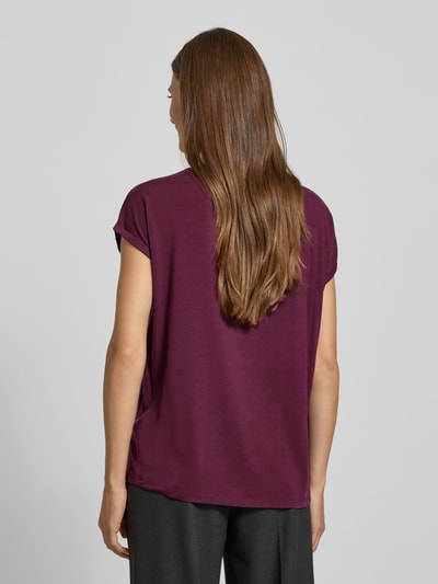 Vero Moda Regular Fit T-Shirt aus Lyocell-Mix Modell 'AVA' Bordeaux 5