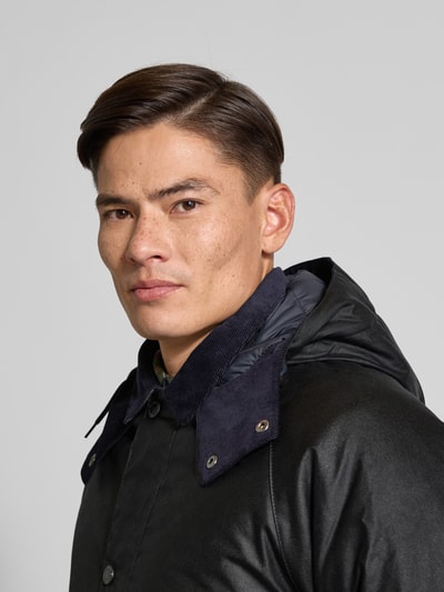 Barbour Regular fit gewaxt jack met corduroy details, model 'MODERN BEAUFORT' Marineblauw - 3