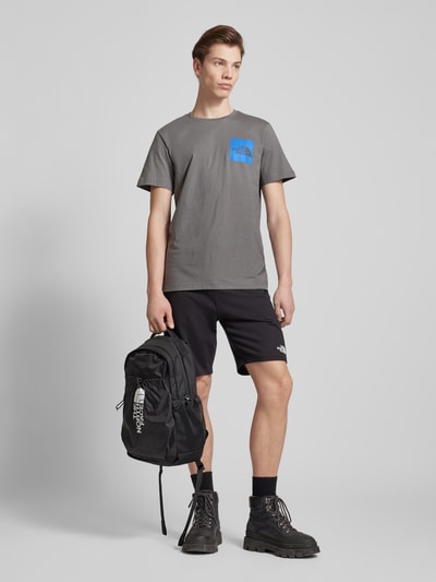 The North Face T-shirt met labelprint, model 'FINE' Antraciet - 1