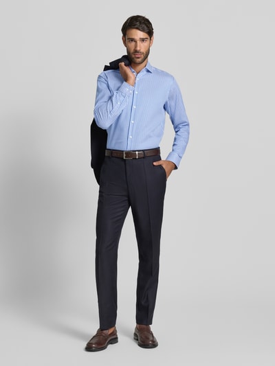 Christian Berg Men Regular fit zakelijk overhemd met haaikraag Koningsblauw - 1