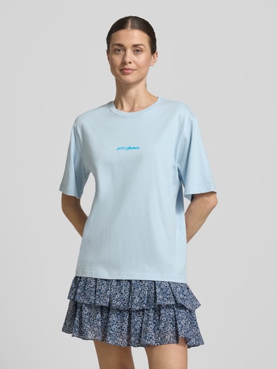 Selected krój regular fit t-shirt z czystej bawełny model 'VIGGA' Jasnoniebieski 4