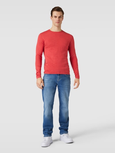 Christian Berg Men Strickpullover in unifarbenem Design  Koralle Melange 1