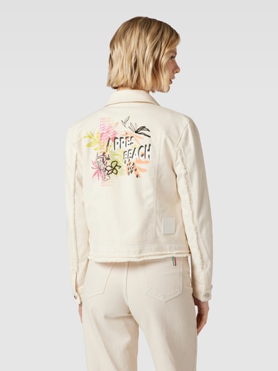 Marc Cain Jeansjacke aus Bio-Baumwolle mit Statement-Print Beige 5