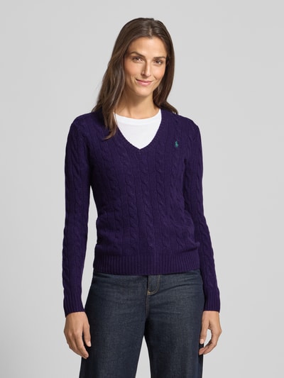 Polo Ralph Lauren Gebreide pullover met kasjmier, model 'KIMBERLY' Helder paars - 4