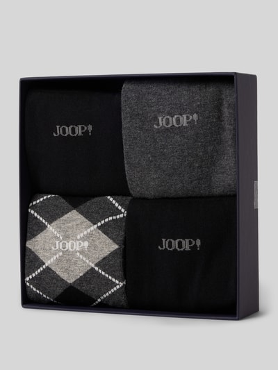 JOOP! Collection Regular fit sokken van wolmix in een set van 4 paar, model 'Essentials' Zwart - 3