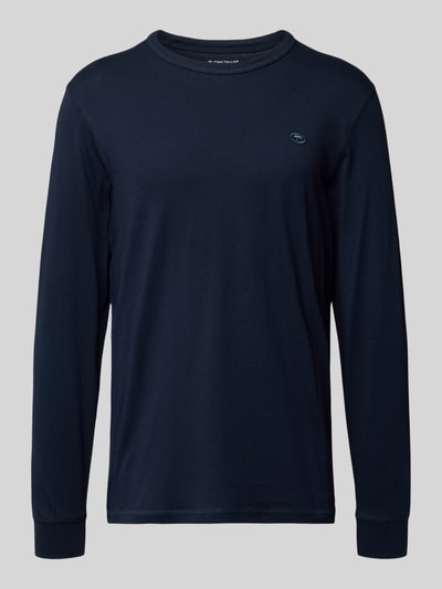 Tom Tailor Regular Fit Langarmshirt aus reiner Baumwolle Marine 2
