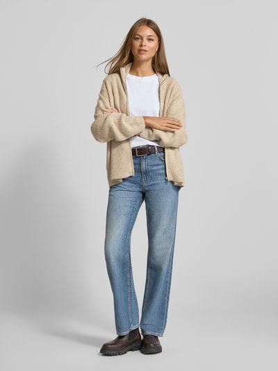 ICHI Regular fit gebreid jack met opstaande kraag, model 'IHDUCIE' Beige - 1