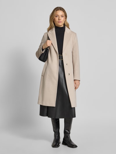 s.Oliver BLACK LABEL Regular Fit Wollmantel mit Taillengürtel zum Binden Kitt 1