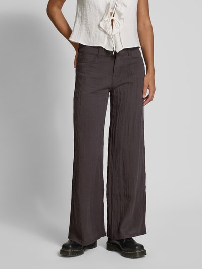 WEEKDAY Wide leg stoffen broek in kreuklook, model 'Sander' Zwart - 4