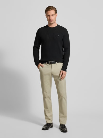 Christian Berg Men Gebreide pullover met labeldetail Zwart - 1