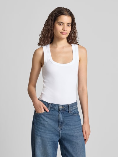 Topshop Top w efekt prążkowania model 'HONEY' Biały 4