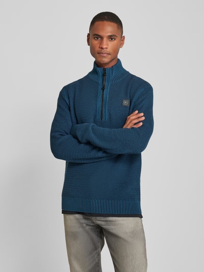 Lerros Gebreide pullover met opstaande kraag Donkerblauw - 4