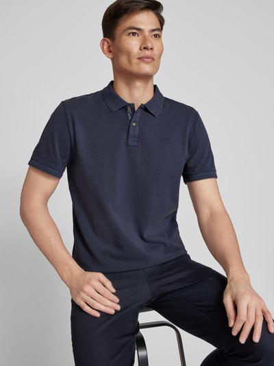 Tom Tailor Regular fit poloshirt in used-look Marineblauw - 3