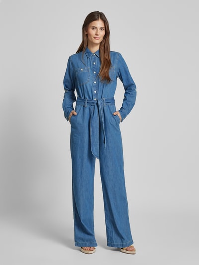 Lauren Ralph Lauren Jumpsuit in Denim-Optik mit Bindegürtel Modell 'CRISELDA' Jeansblau 4