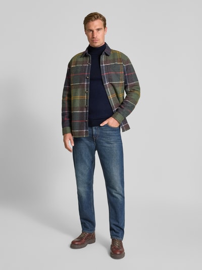 SELECTED HOMME Rollkragenpullover mit gerippten Abschlüssen Dunkelblau 1