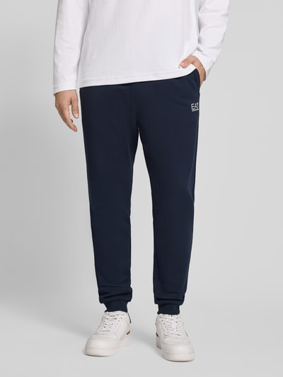 EA7 Emporio Armani Sweatbroek met elastische band Donkerblauw - 4