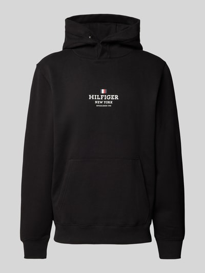 Tommy Hilfiger Bluza z kapturem, nadrukiem z logo i kieszenią kangurką Czarny 2