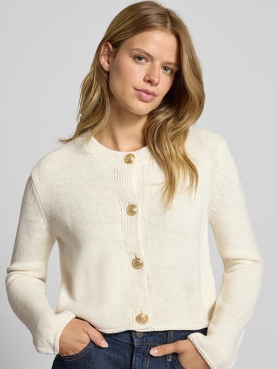 Only Relaxed Fit Strickjacke mit Zierknopf Modell 'TESSA' Ecru 3