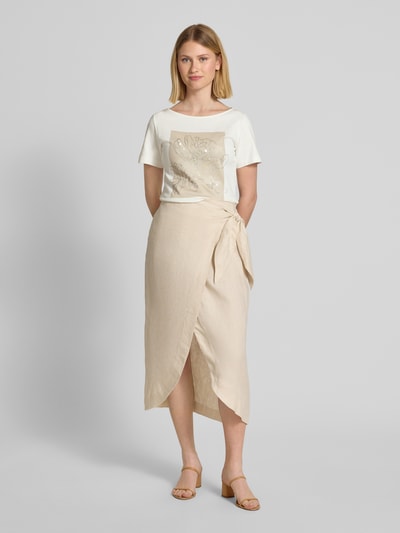 s.Oliver BLACK LABEL Regular fit T-shirt van puur katoen Offwhite - 1