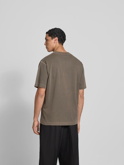 Closed T-Shirt mit geripptem Rundhalsausschnitt Khaki 5