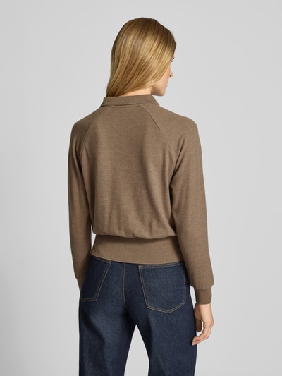 OPUS Gebreide pullover met polokraag, model 'Geigi' Lichtbruin - 5