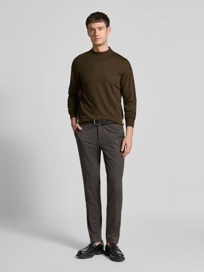 Scotch & Soda Gebreide pullover met ribboorden Donkerbruin - 1