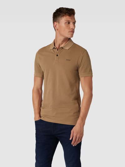 BOSS Orange Poloshirt mit Logo-Stitching Modell 'PRIME' Camel 4