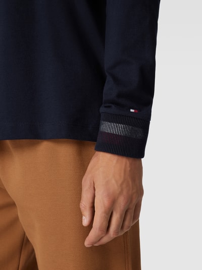 Tommy Hilfiger Longsleeve mit Label-Print Modell 'COLLEGIATE' Marine 3