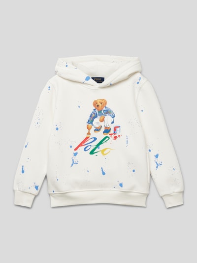 Polo Ralph Lauren Teens Hoodie mit Motiv-Print Offwhite 1