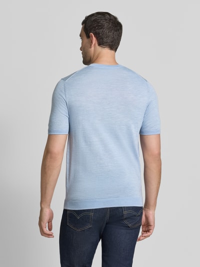 Fynch-Hatton T-Shirt mit Rundhalsausschnitt und Label-Stitching Hellblau 5