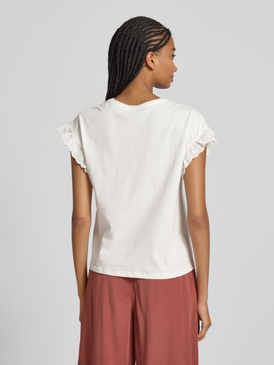 Only T-shirt o kroju regular fit z czystej bawełny model ‘IRIS’ Biały 5