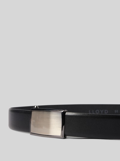 Produktfoto, Ledergürtel mit Koppelschließe van Lloyd Men's Belts, echt leer, zwart, metalen gesp, breedte 3,5 cm, maat 90.