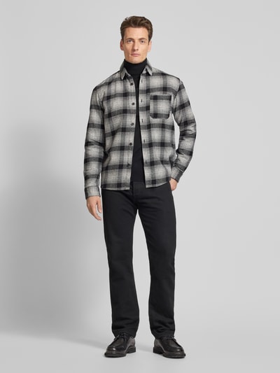 Tom Tailor Denim Relaxed Fit Overshirt aus reiner Baumwolle mit Karomuster Black 1