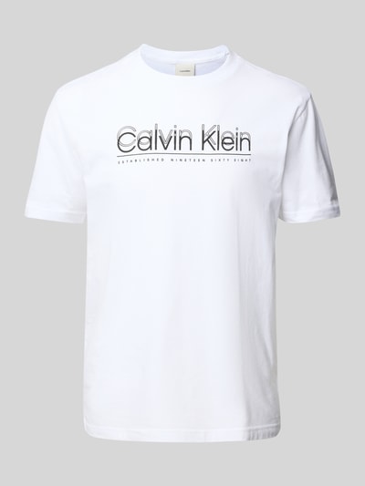 CK Calvin Klein T-Shirt mit Label-Print Weiss 2