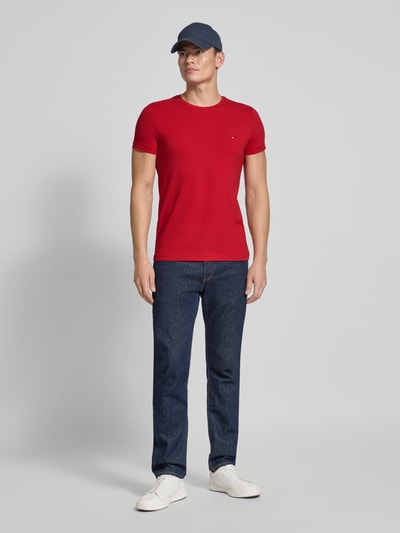 Tommy Hilfiger Slim Fit T-Shirt aus Baumwoll-Elasthan-Mix Rot 1